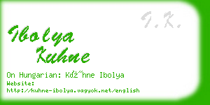 ibolya kuhne business card